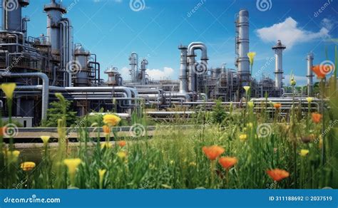 Efficiency Modern Chemical Plant Stock Illustration Illustration Of