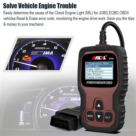 Автосканер Ancel JP700 JOBD/ OBD2+EOBD (Коричневый) купить в Москве ...