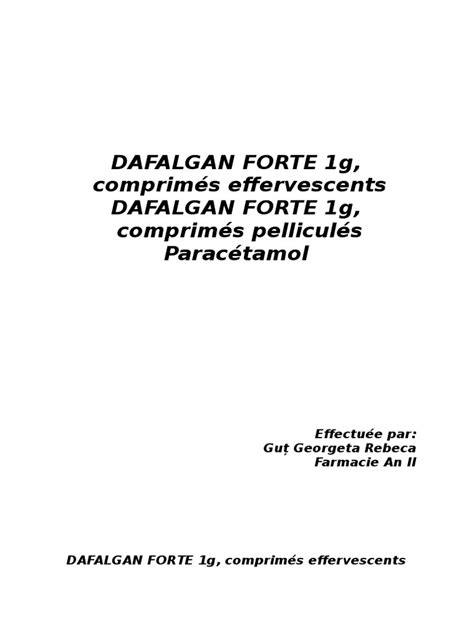 Dafalgan Forte 1g | PDF