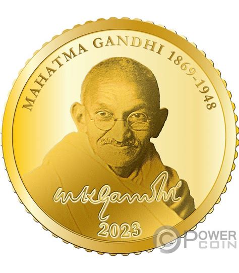 MAHATMA GANDHI Small Moneda Oro 50 Tala Samoa 2023