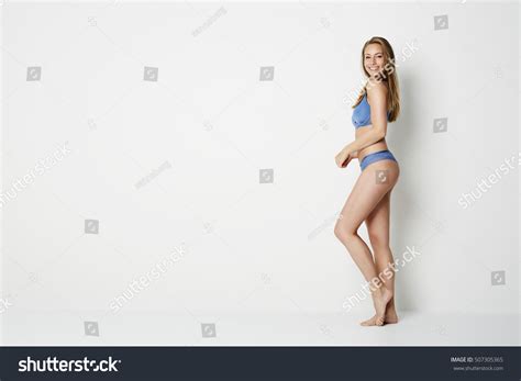 Stunning Woman Blue Lingerie Studio Stock Photo Shutterstock