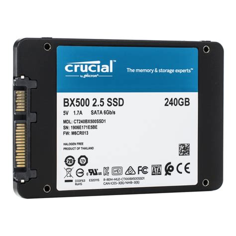 SSD диск Crucial 2 5 BX500 240 Gb SATA III 3D NAND CT240BX500SSD1