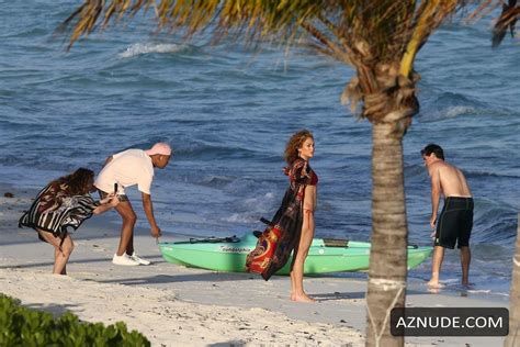 Jennifer Lopez Sexy In A Red Bikini At The Beach In Turks And Caicos Islands Aznude
