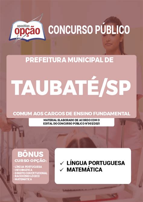 Apostila Prefeitura de Taubaté SP Comum aos Cargos de Ensino