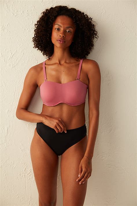 Koyu Pembe Basic Straplez Toparlayıcı Bikini Üstü PL891KFR22IY RE13