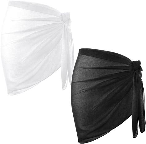 Strandrock Strand Wrap Sarong Damen Stück Wickeltuch Chiffon Strandrock Kurz Bikini Rock für