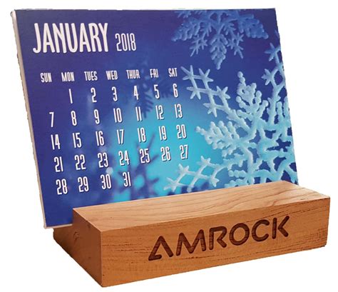 Personalized Wood Calendar Blocks With 12 Month Calendar Cards Included