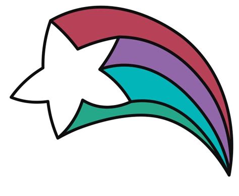 Cartoon Shooting Star With Rainbow Tail Royalty Free Vector