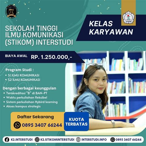 Biaya Kuliah PascaSarjana S2 Kelas Karyawan InterStudi Kuliah Karyawan