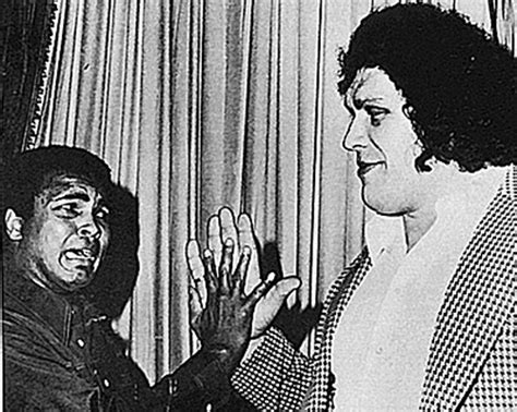 Muhammad Ali And Andre The Giant Compare The Size Of Their Hands 1976