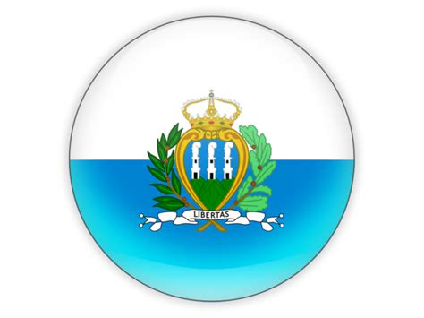 Round Icon Illustration Of Flag Of San Marino