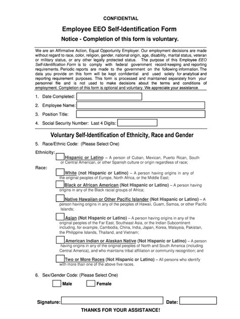 Fillable Online Southernresearch Employee Eeo Self Identification Form