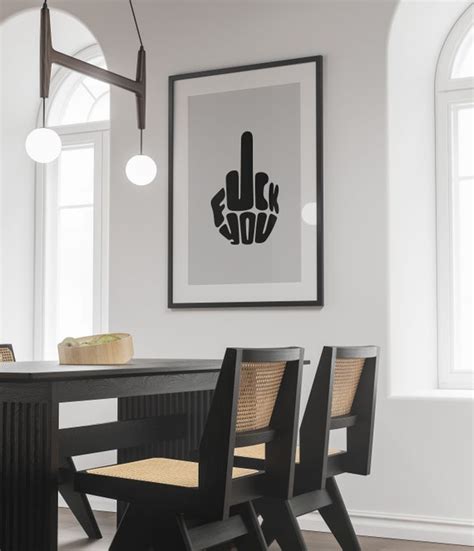 Middle Finger Print Fuck You Poster Feminist Art Print Fuck Etsy Canada