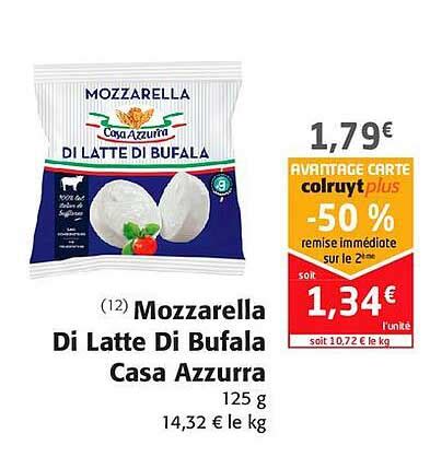 Promo Mozzarella Di Latte Di Bufala Casa Azzurra Chez Colruyt