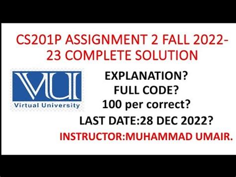 CS201p Assignment 2 Fall 2022 23 Complete Solution With Explanation