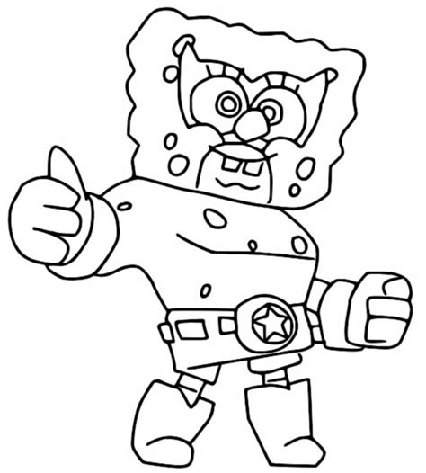 Coloring Page Brawl Stars Spongebob Squarepants Spongebob El Primo 1