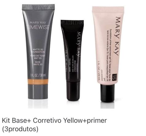 Kit Top Base Timewise D Corretivo Yellow Primer Maquiagem