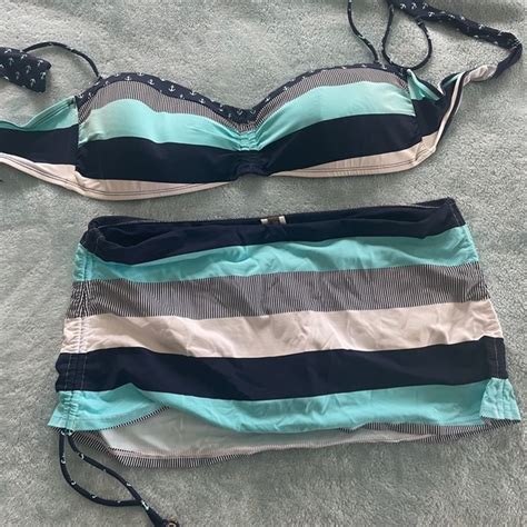 Tommy Bahama Swim Tommy Bahama Striped Bikini With Swim Skirt Poshmark