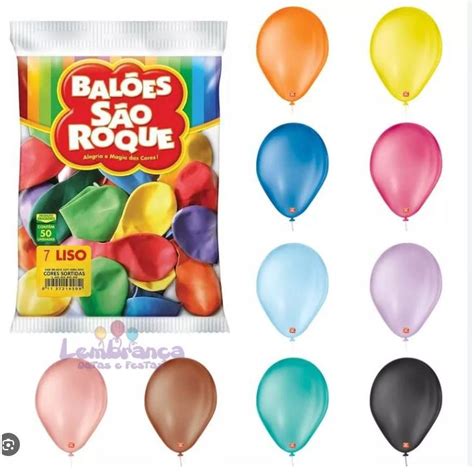 Balão Liso Bexiga 7 Polegadas São Roque C 50 unidades Latex Shopee Brasil