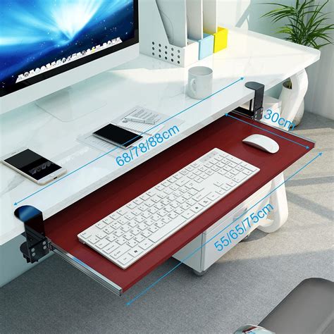 Ergonomic Desk Extender Wooden Keyboard Tray Under Desk Slide Out