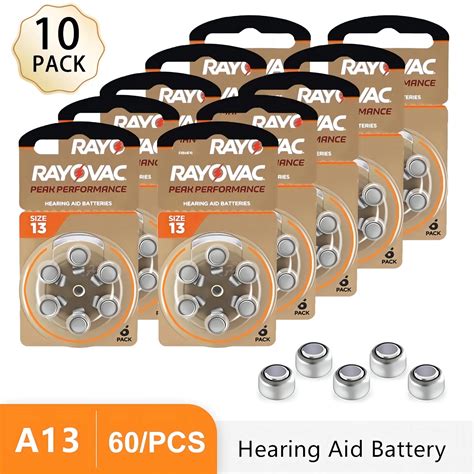 Аккумулятор для слухового аппарата A13 13A 13 P13 PR48 Rayovac Peak UK ...