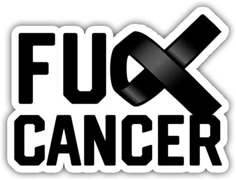 Sodava 3pcs Fuck Cancer Sticker Black Ribbon Remembrance Mourning Cancer Warrior