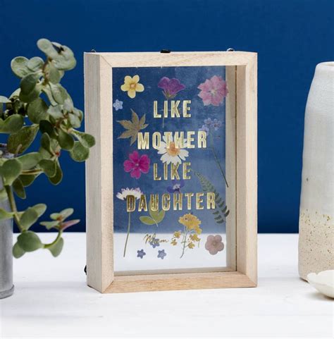 Personalised Pressed Flower Gold Foil Quote Art Frame By Posh Totty