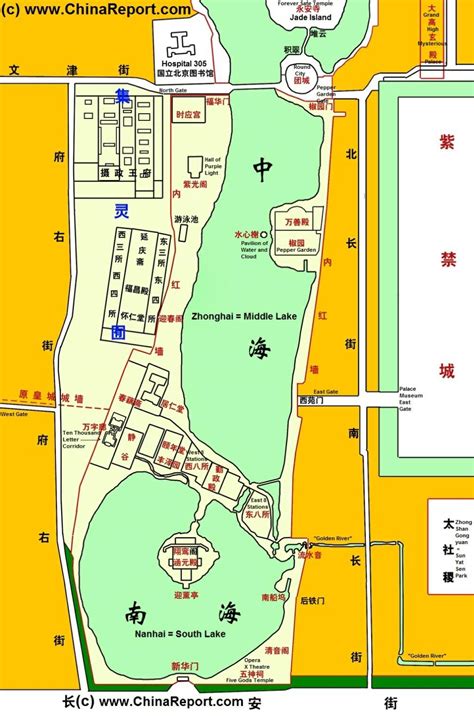 Beijing, Zhongnanhai CP leadership compound Overview Map 03