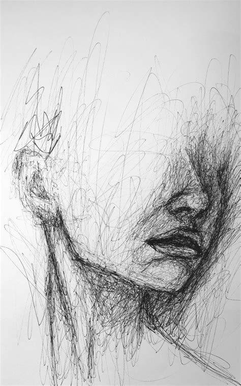 This Self Taught Artist Draws Female Portraits Entirely By Scribbling