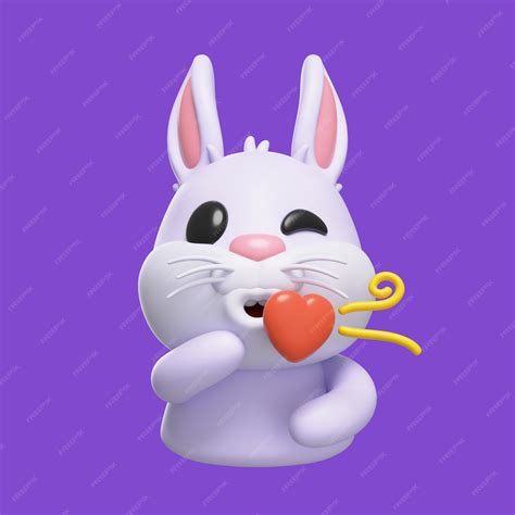 Premium PSD | Bunny emoji icon rendering