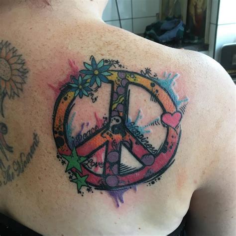 55+ Best Peace Sign Tattoo Designs - Anti-War Movement Symbol (2019)