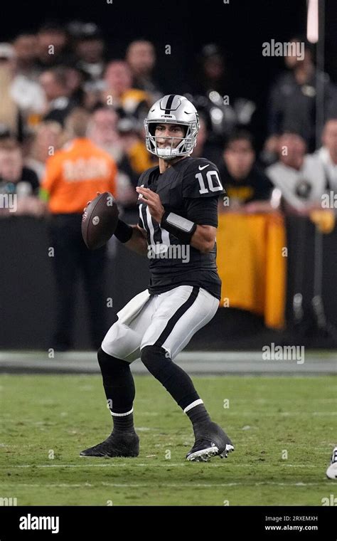 Las Vegas Raiders Quarterback Jimmy Garoppolo Passes During An Nfl