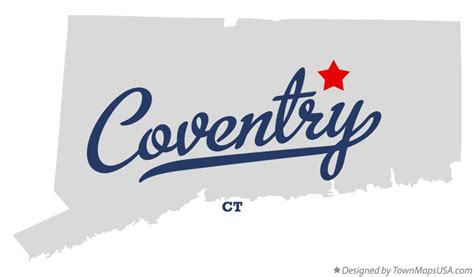 Map of Coventry, CT, Connecticut