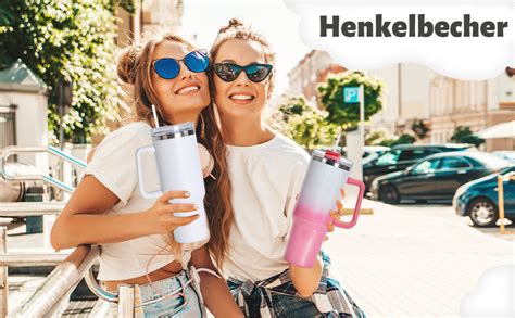 Anyingkai Thermobecher Mit Strohhalm Und Henkel Doppelwandiger