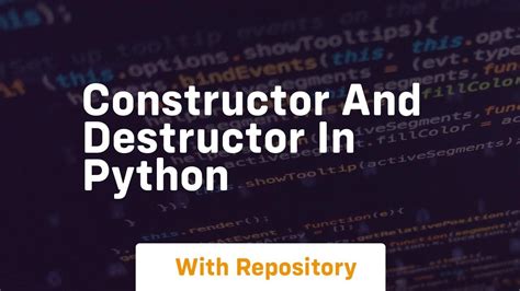 Constructor And Destructor In Python YouTube