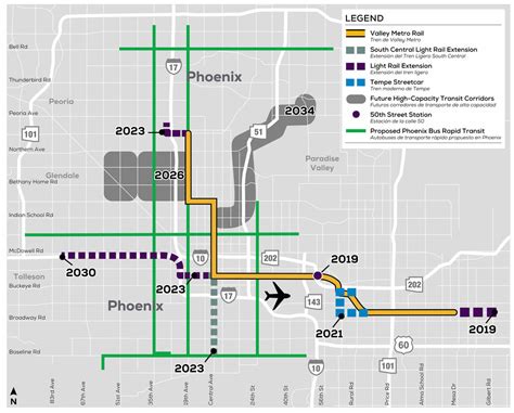 Phoenix Light Rail Extension Map | Shelly Lighting