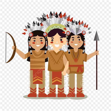 Hand Drawn Characters PNG Picture, American Indian Hand Drawn Cartoon ...