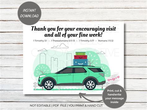 Jw Circuit Overseer Thank You Card Printable Circuit Overseer