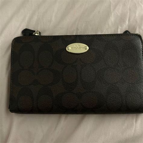 Coach Womens Polished Pebbled Leather Zip Wallet Gem