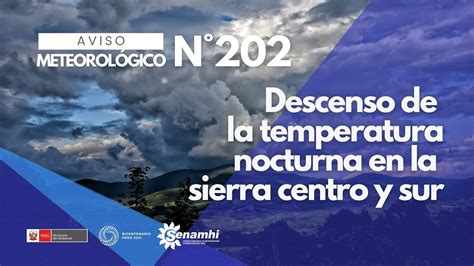 Aviso Meteorológico 202 Descenso de la temperatura nocturna en sierra