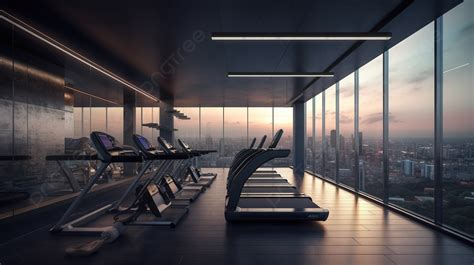 Fondo Fitness Y Gimnasio Contempor Neos Con Paisaje Urbano Y Horizonte