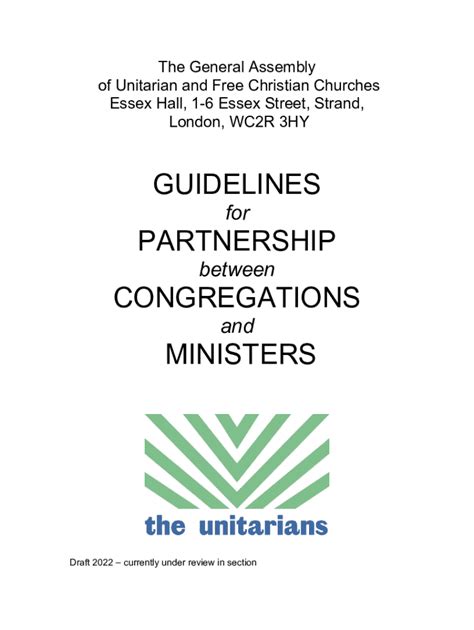 Fillable Online The General Assembly Of Unitarian And Free Christian