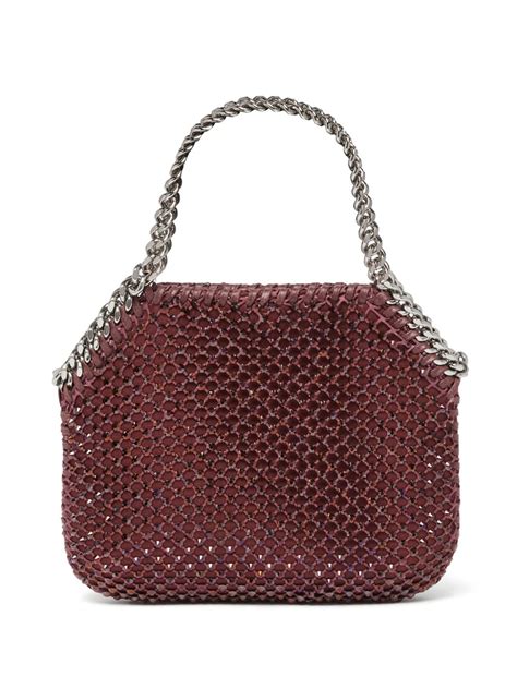 Stella Mccartney Mini Falabella Crystal Mesh Tote Bag Red Farfetch