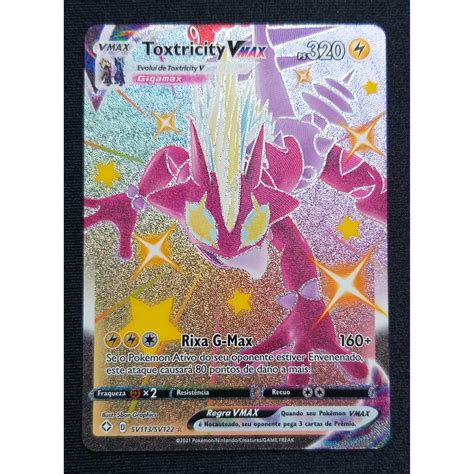 Carta Pokemon Toxtricity VMAX Shiny Full Art SV113 SV122 Espada E