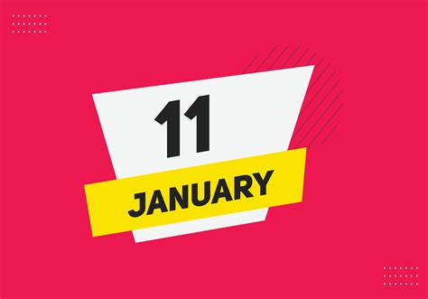 january 11 calendar reminder. 11th january daily calendar icon template ...