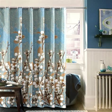 Ufaitheart Magnolia Flower Pattern Waterproof Bath Curtain Stall Shower