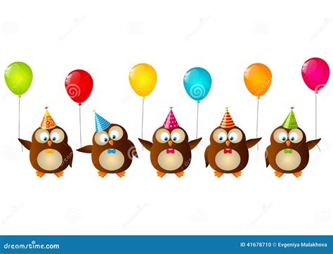 Birthday Owls Stock Vector Image 41678710