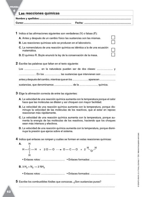 E3 Fyq U6 Pe Las Reacciones Quimicas Pdf Reacciones Químicas Química