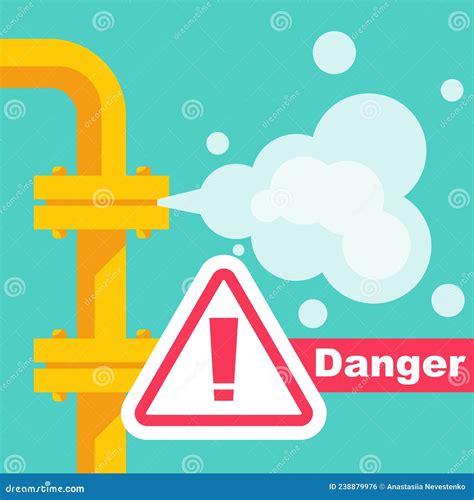 Gas Leak Breakdown Pipelines Danger Concept Stock Vector