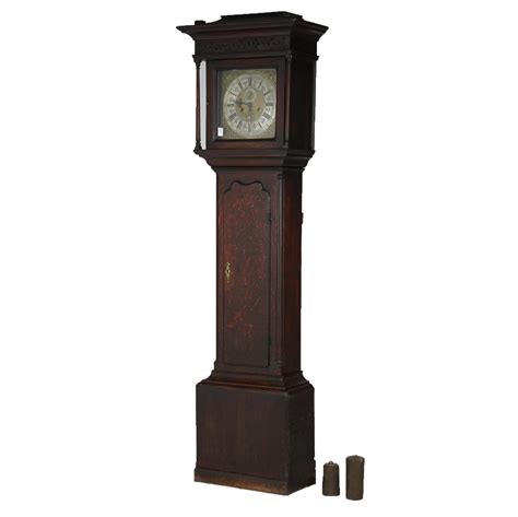 At Auction Antique Oak Tall Case Clock